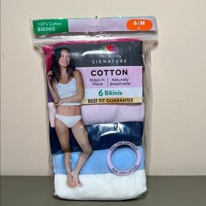 Fruit of the Loom Cotton Bikini 6 Pack - Assorted Colors 6 medium